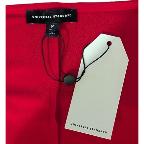 Universal Standard Women's M Crepe Jersey Gathered V-Neck Blouse Vermilion Red - Picture 9 of 12